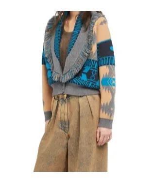 Icon Jacquard Fringe Bomber Jacket