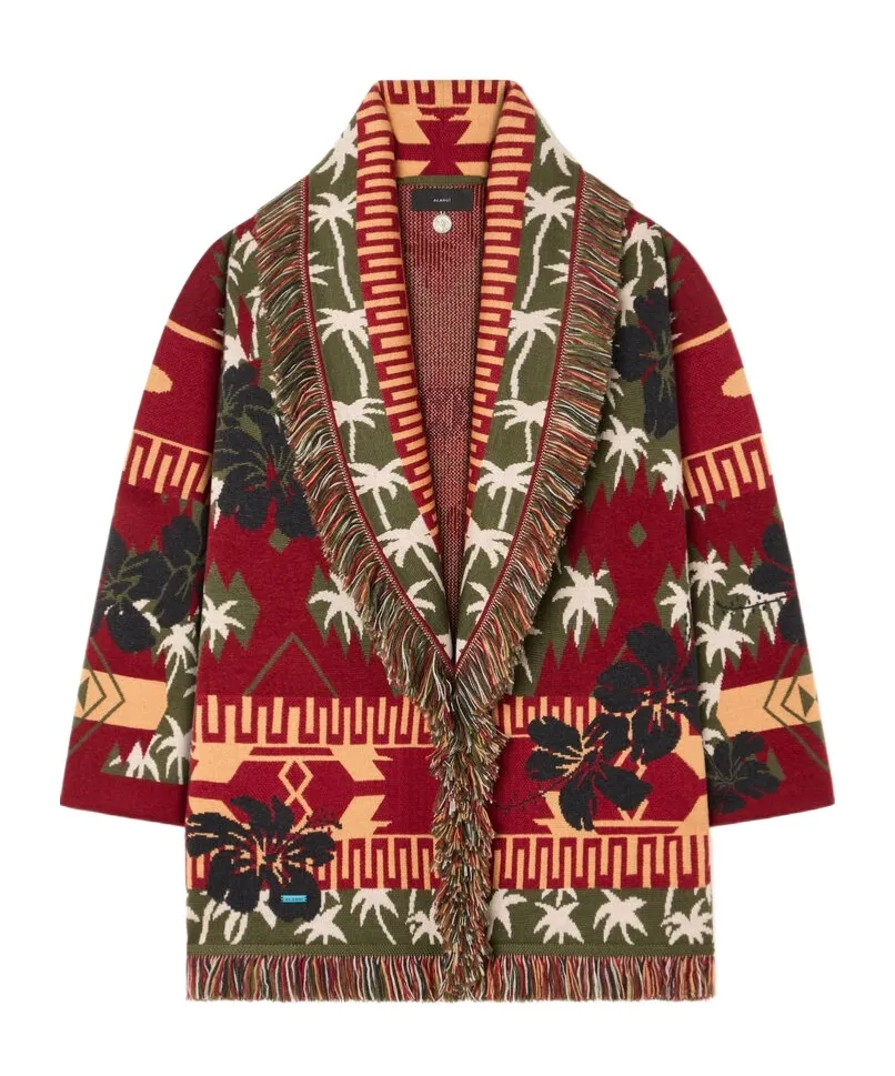 Icon Jacquard Fringed Cardigan