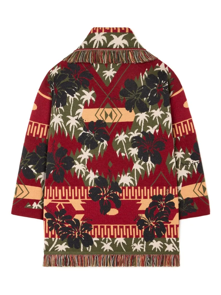 Icon Jacquard Fringed Cardigan
