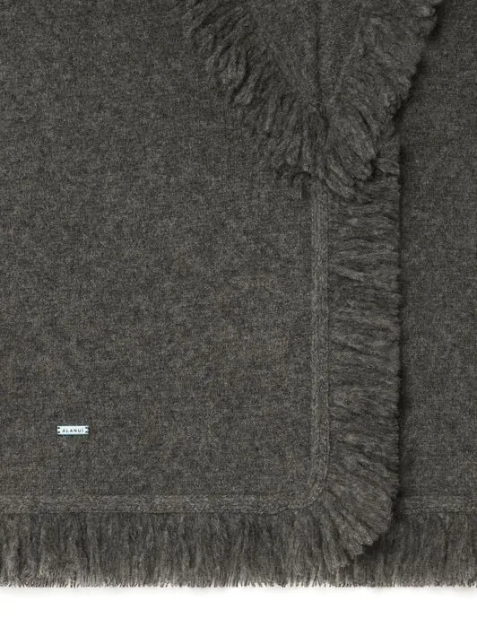 Finest Fringed Shawl-Collar Cardigan