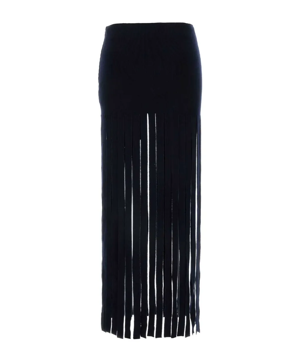 Eclectic Fringed High Waist Skirt