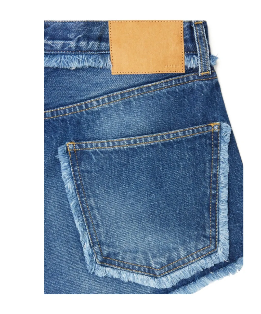 Fringed Cotton-Denim Shorts