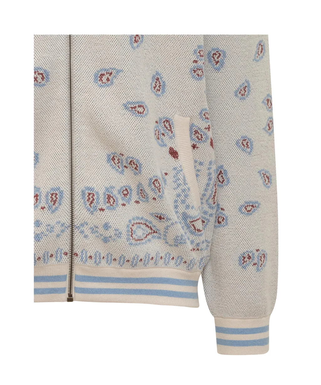 Stripe-Patterned Bomber Jacket