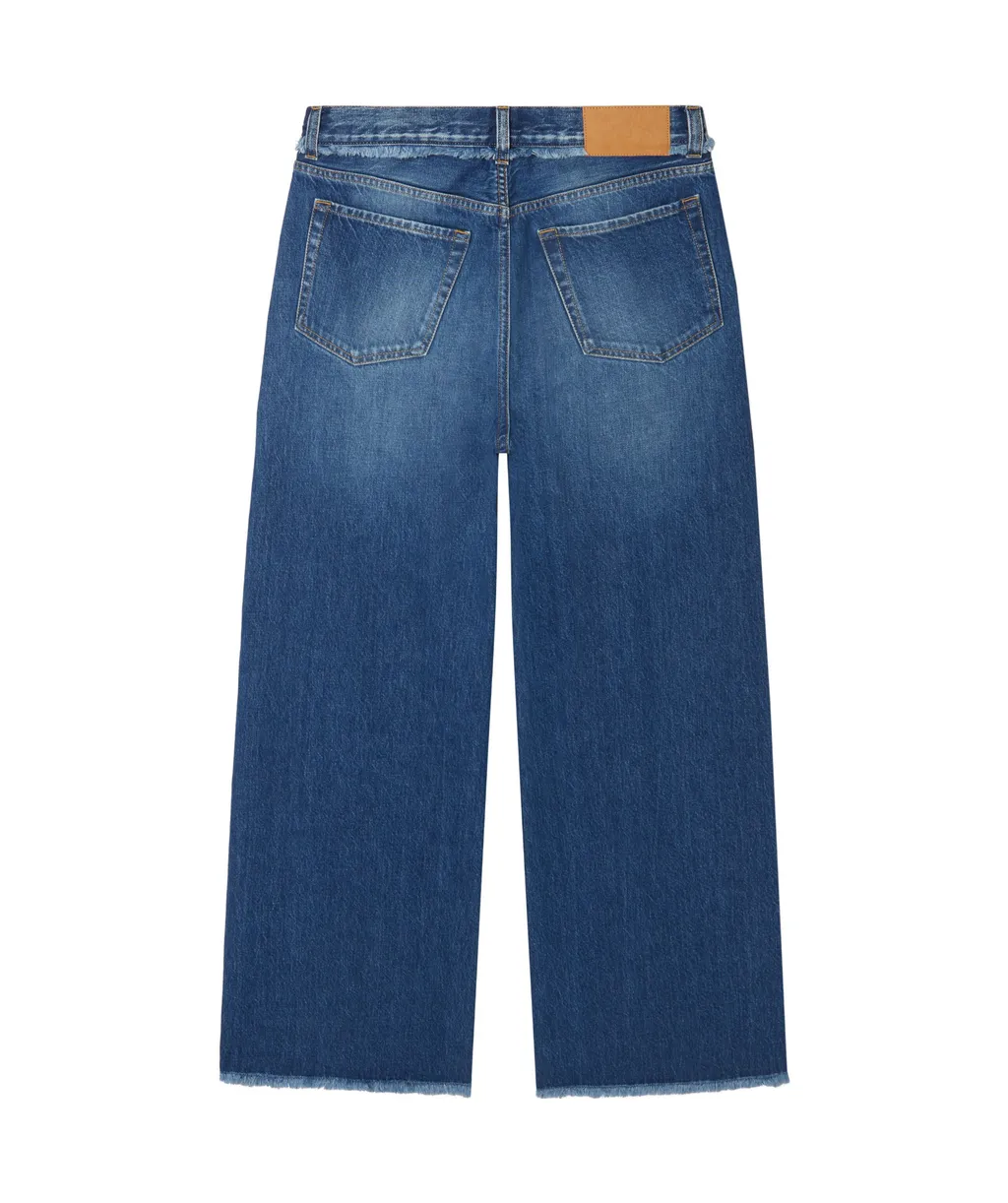 Fringed Relaxed Denim Pants