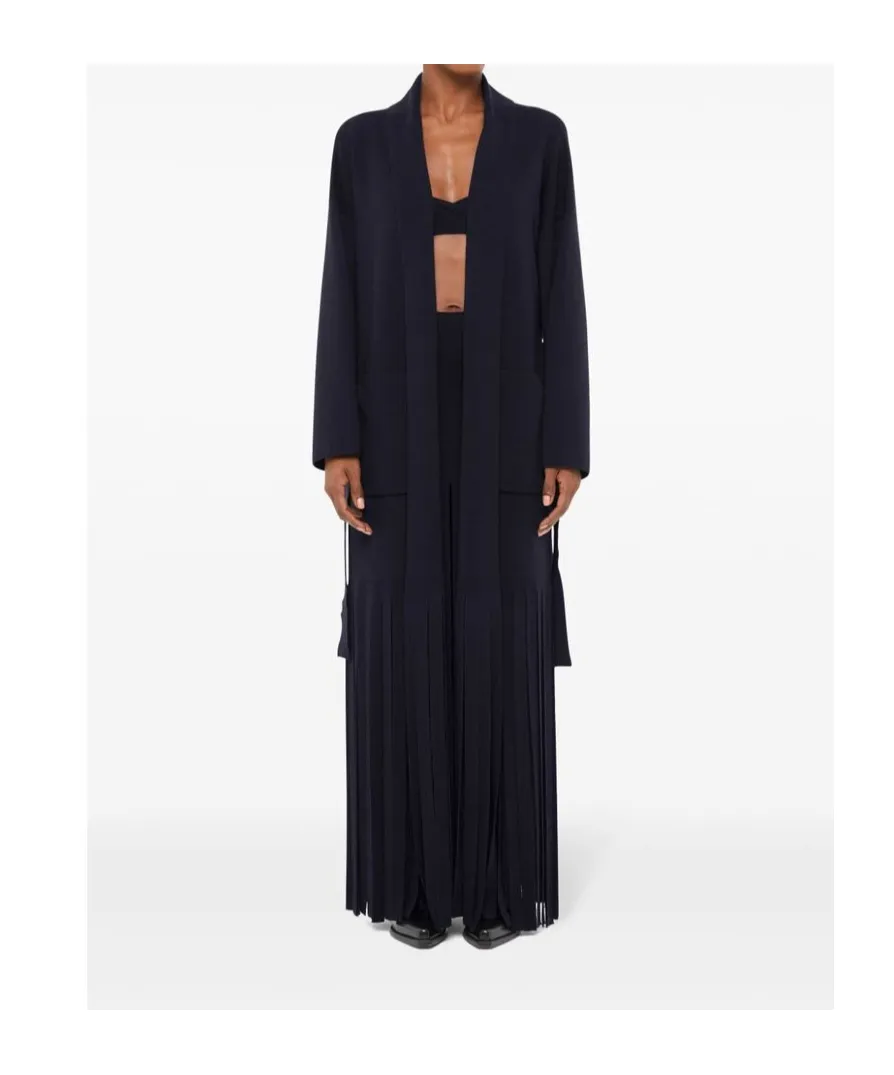 Fringed Edge Belted Coat