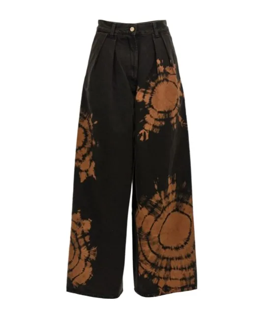 Tie Dye Wide Leg Denim Jeans
