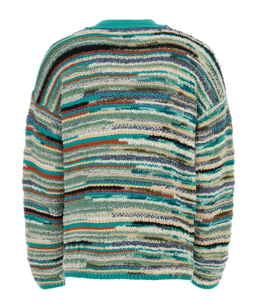 Madurai Striped V-Neck Cardigan