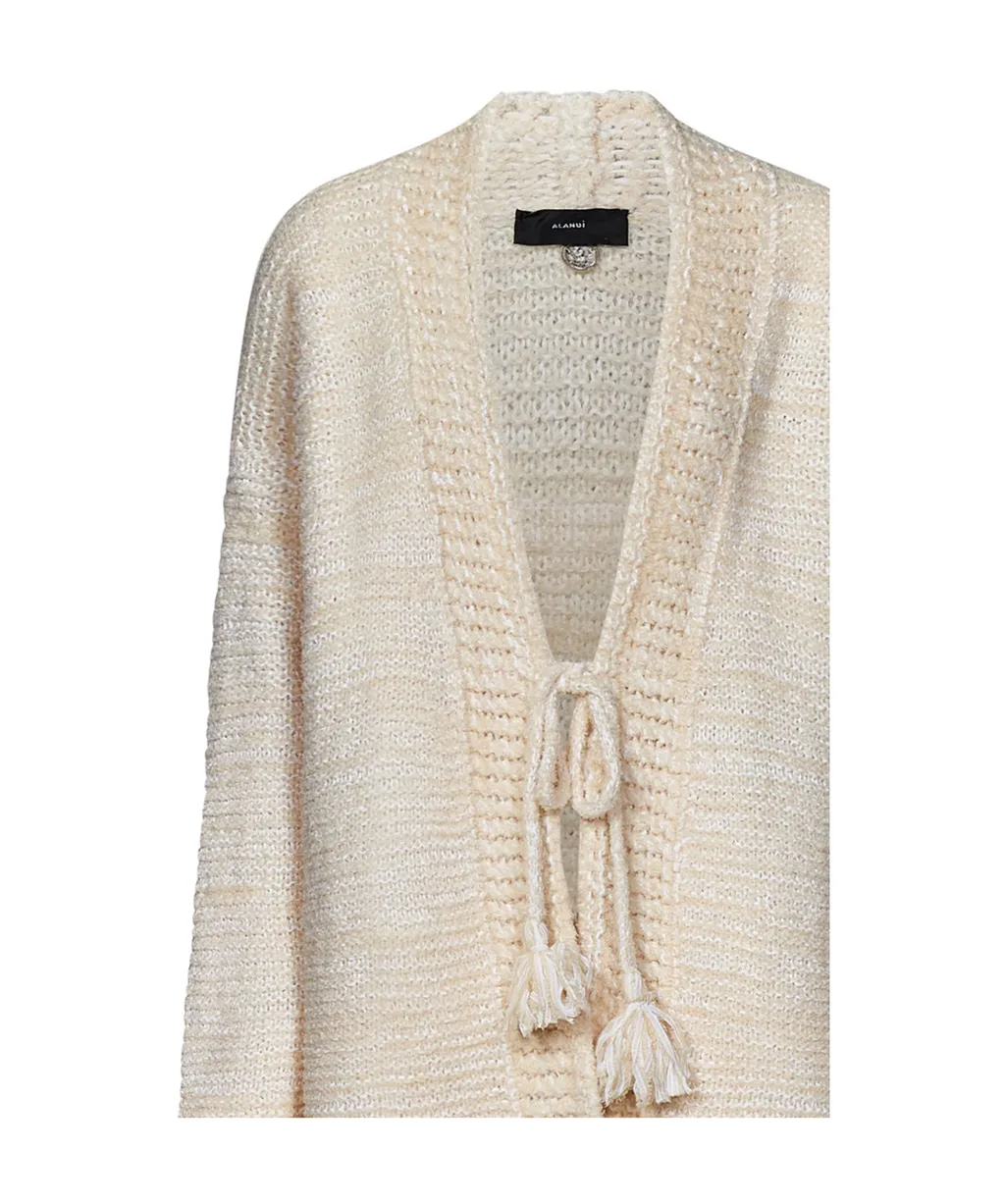 Bright Hues Fringed Knitted Cardigan