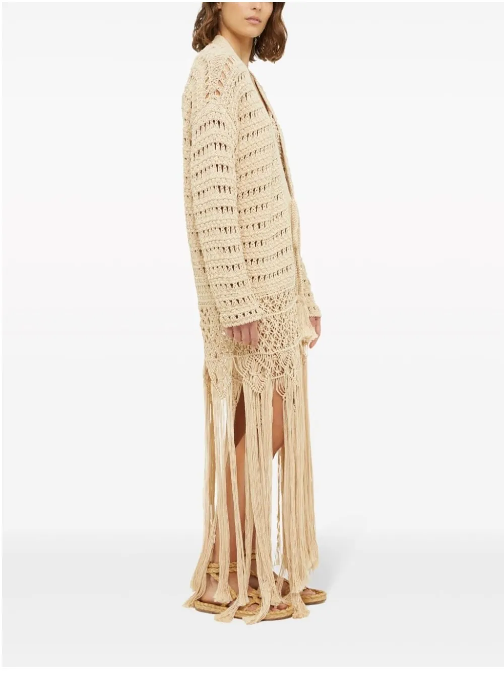 V-Neck Fringed Cardigan