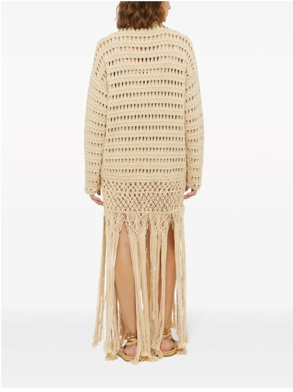 V-Neck Fringed Cardigan