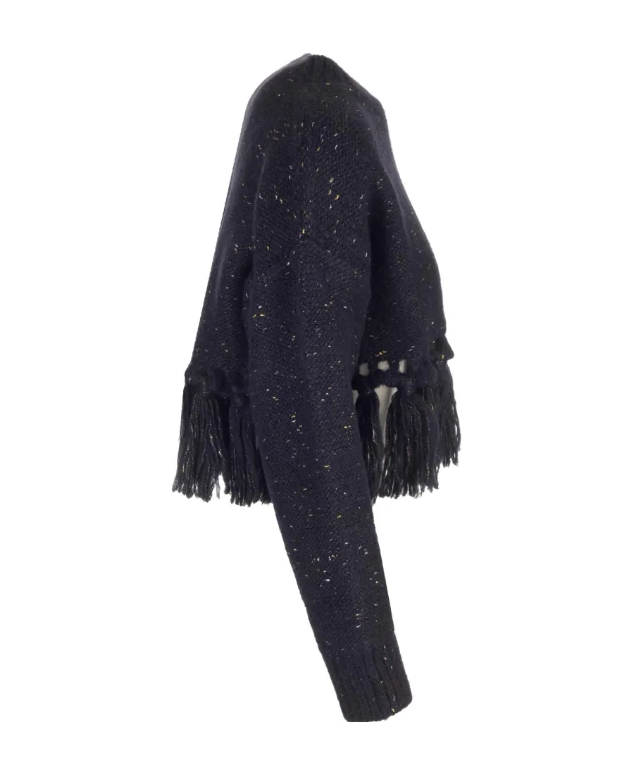 Crewneck Fringe-Detailed Sweater
