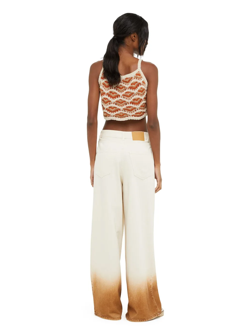 Gradient Effect Wide-Leg Jeans