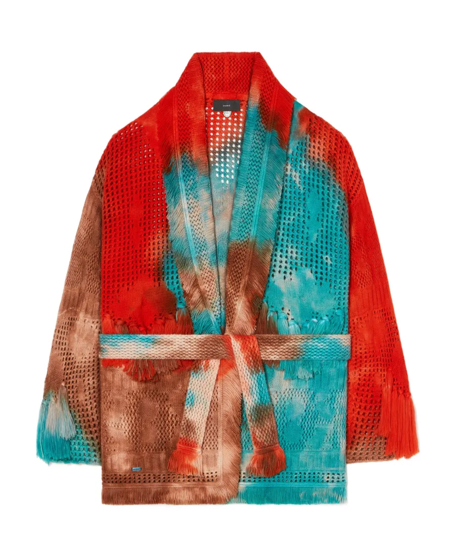 California Dreaming Tie-Dyed Fringed Cardigan