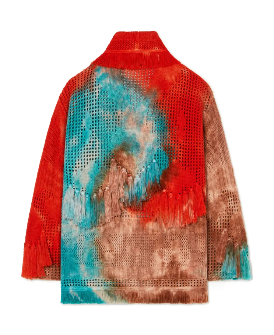 California Dreaming Tie-Dyed Fringed Cardigan