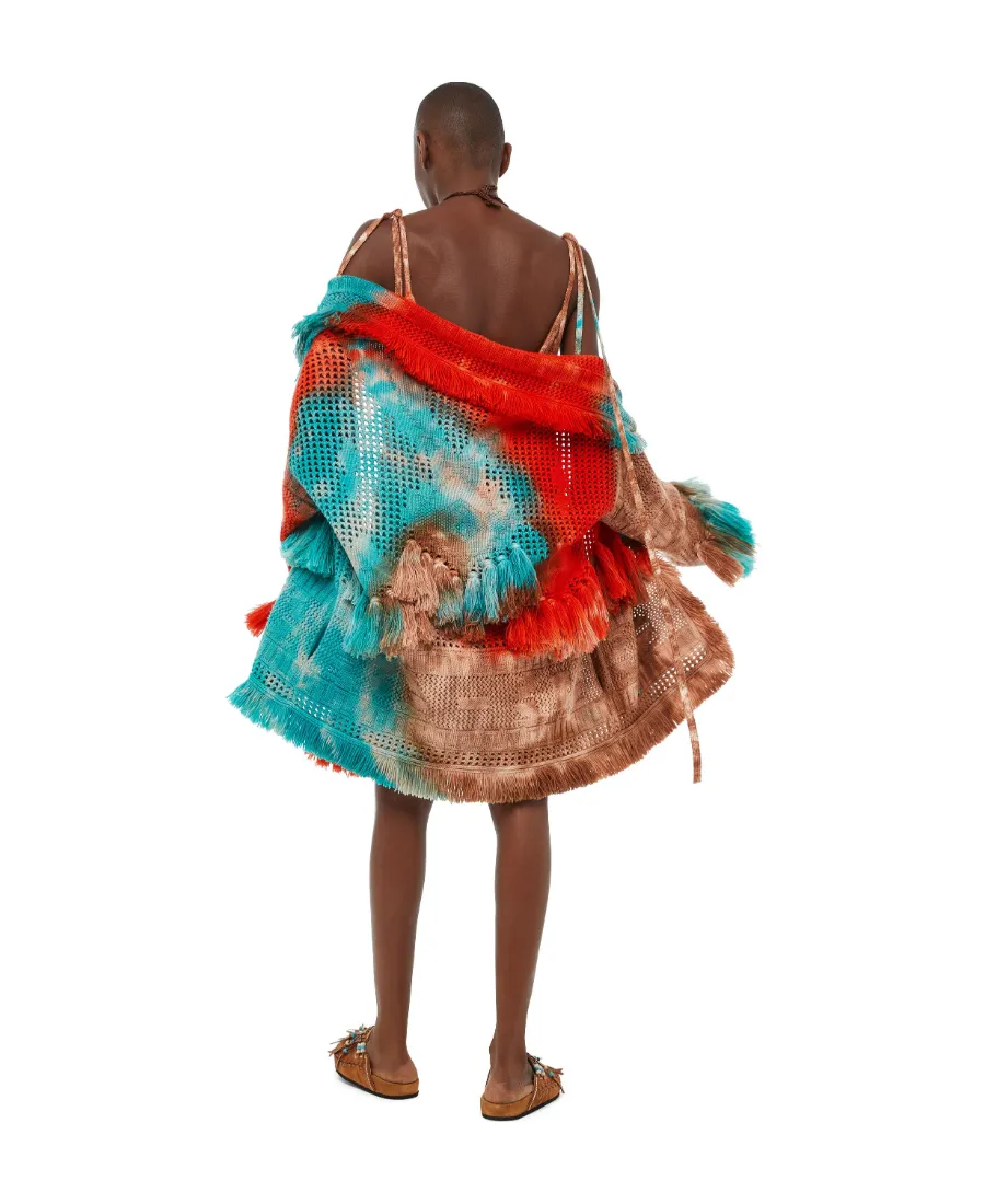 California Dreaming Tie-Dyed Fringed Cardigan