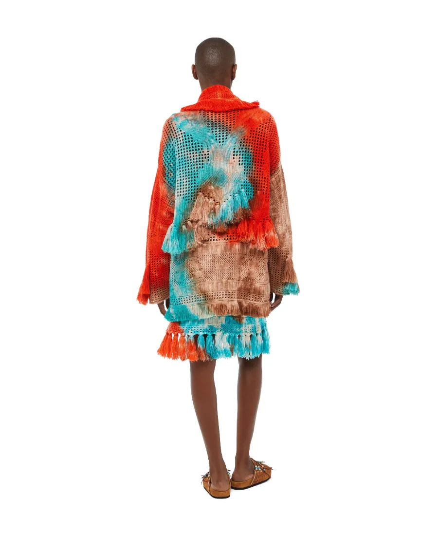 California Dreaming Tie-Dyed Fringed Cardigan