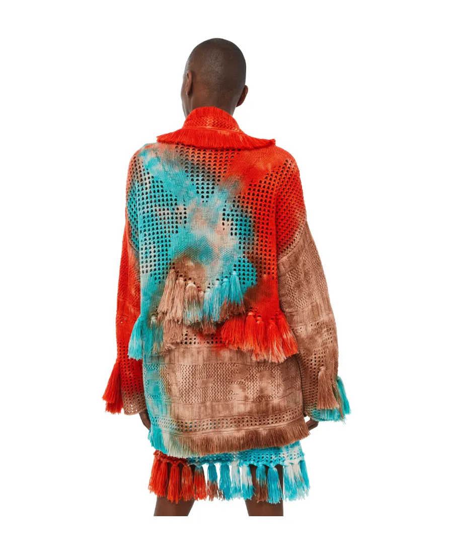 California Dreaming Tie-Dyed Fringed Cardigan