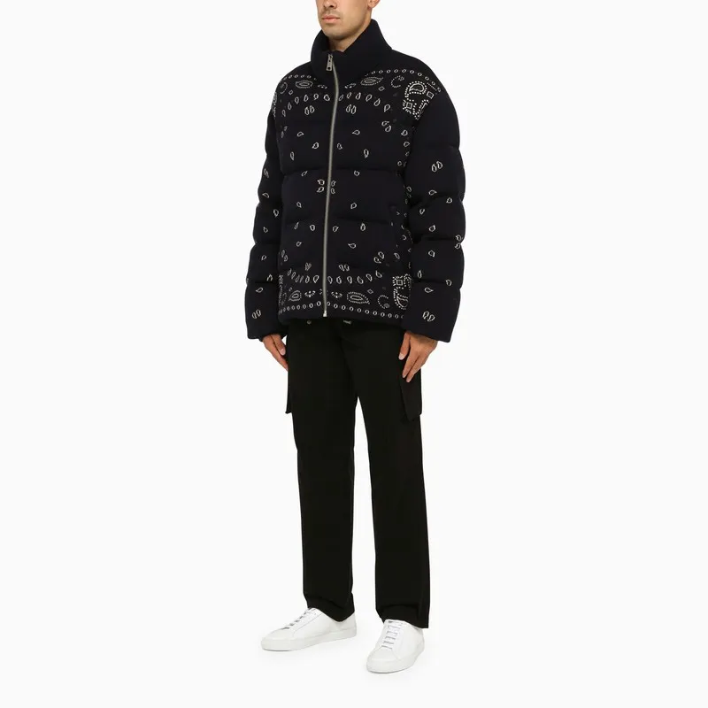 Paisley Printed Zipped Padded Jacket
