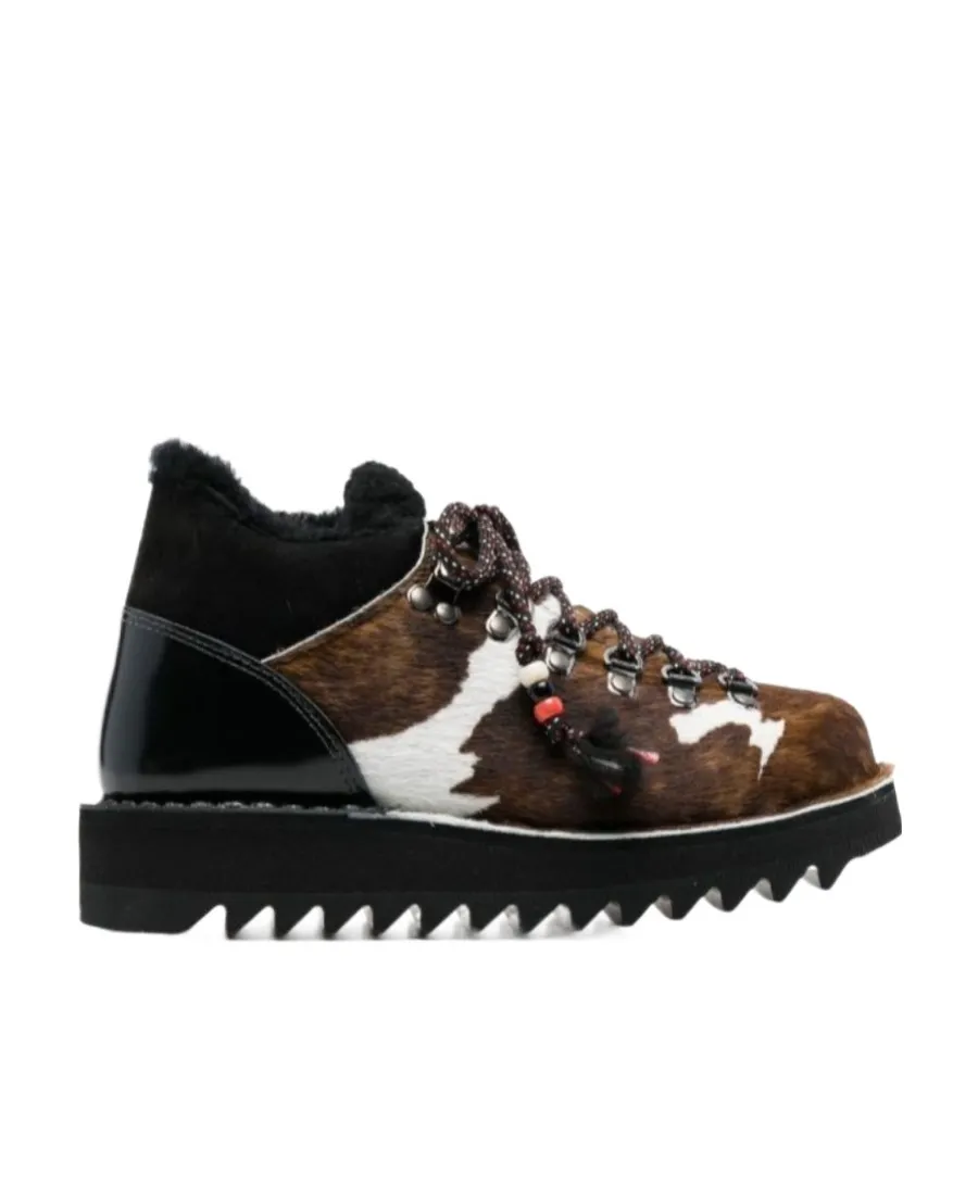 Panelled Lace-Up Boots