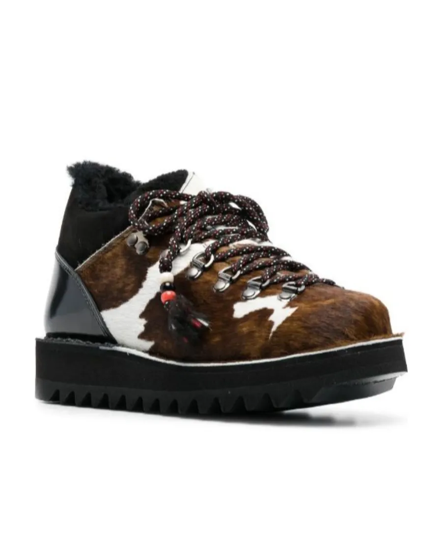 Panelled Lace-Up Boots