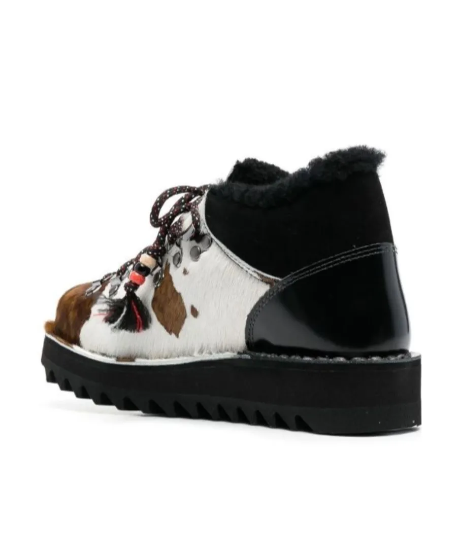 Panelled Lace-Up Boots