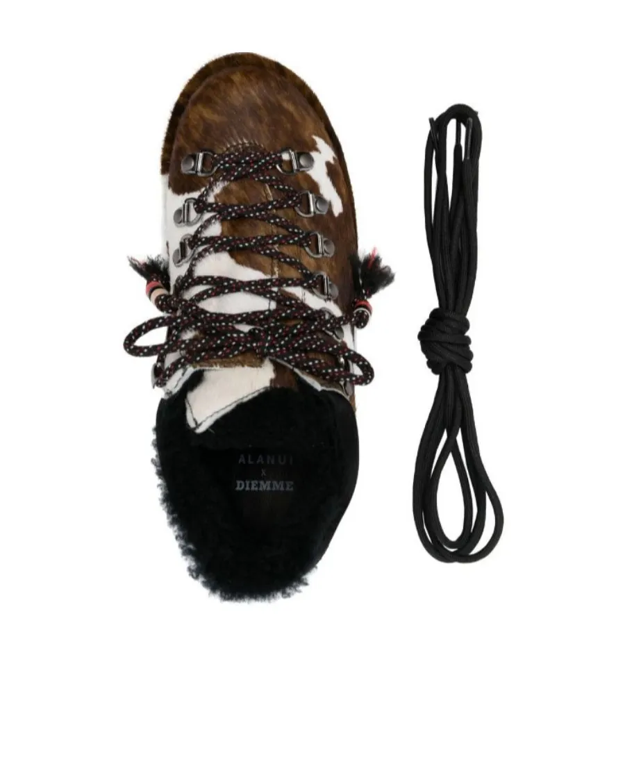 Panelled Lace-Up Boots