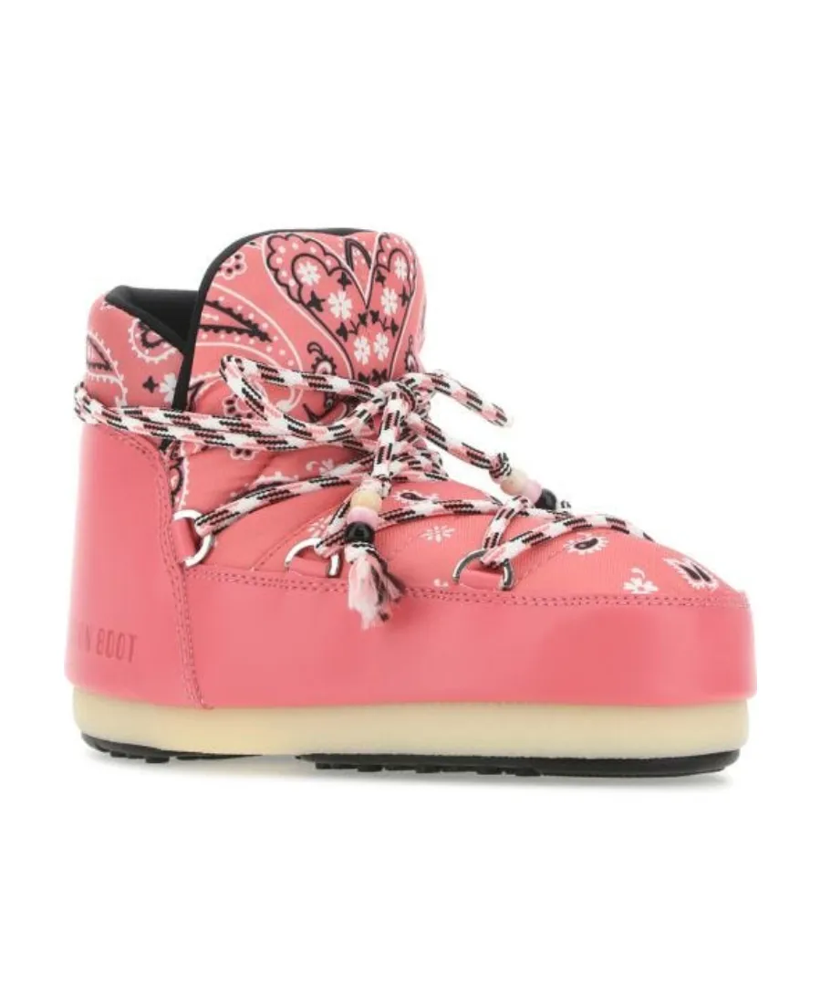 Bandana-Printed Round-Toe Boots