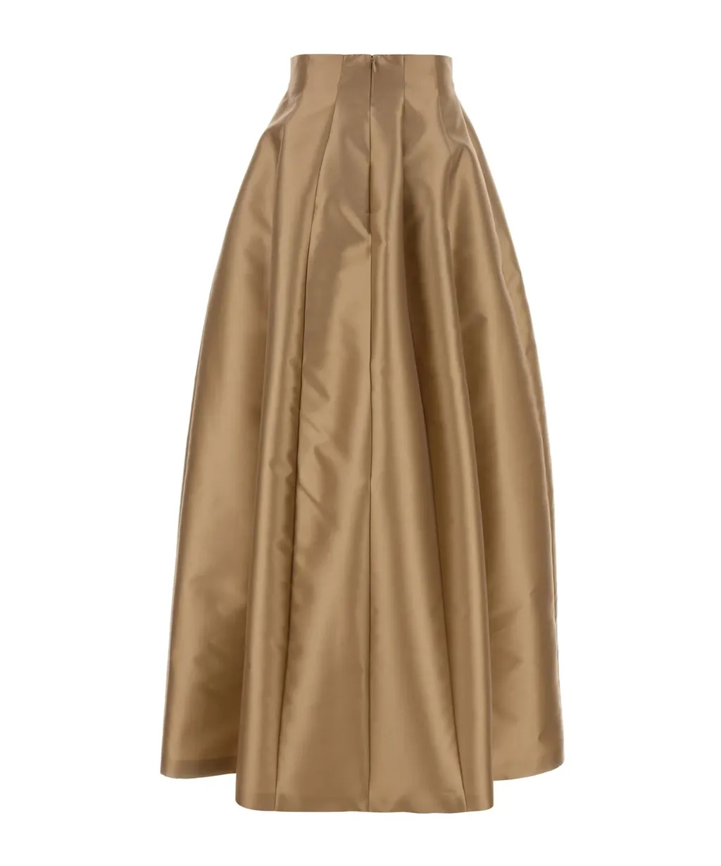 High Waist Pleated Midi Skirt