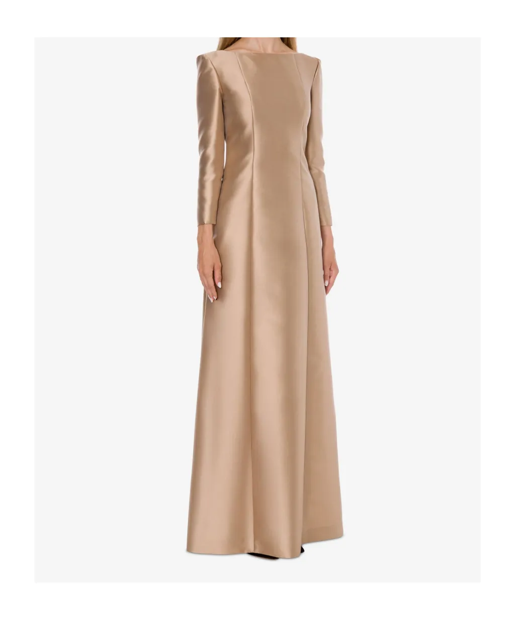 Long-Sleeved Mikado Evening Dress