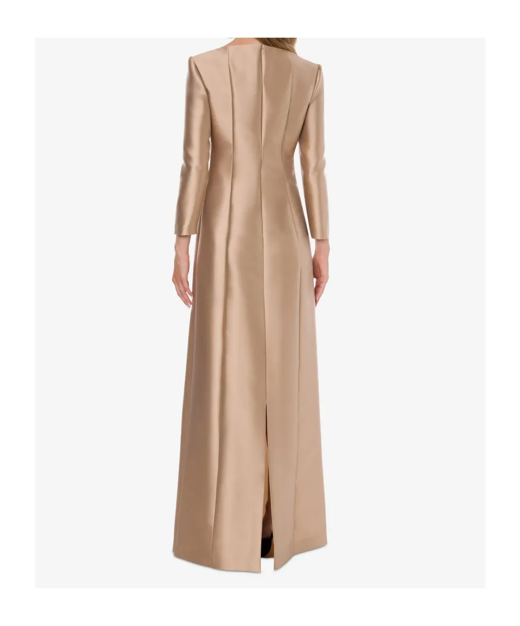 Long-Sleeved Mikado Evening Dress