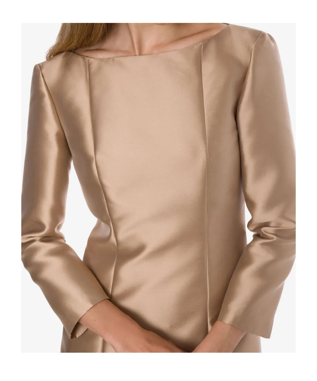 Long-Sleeved Mikado Evening Dress