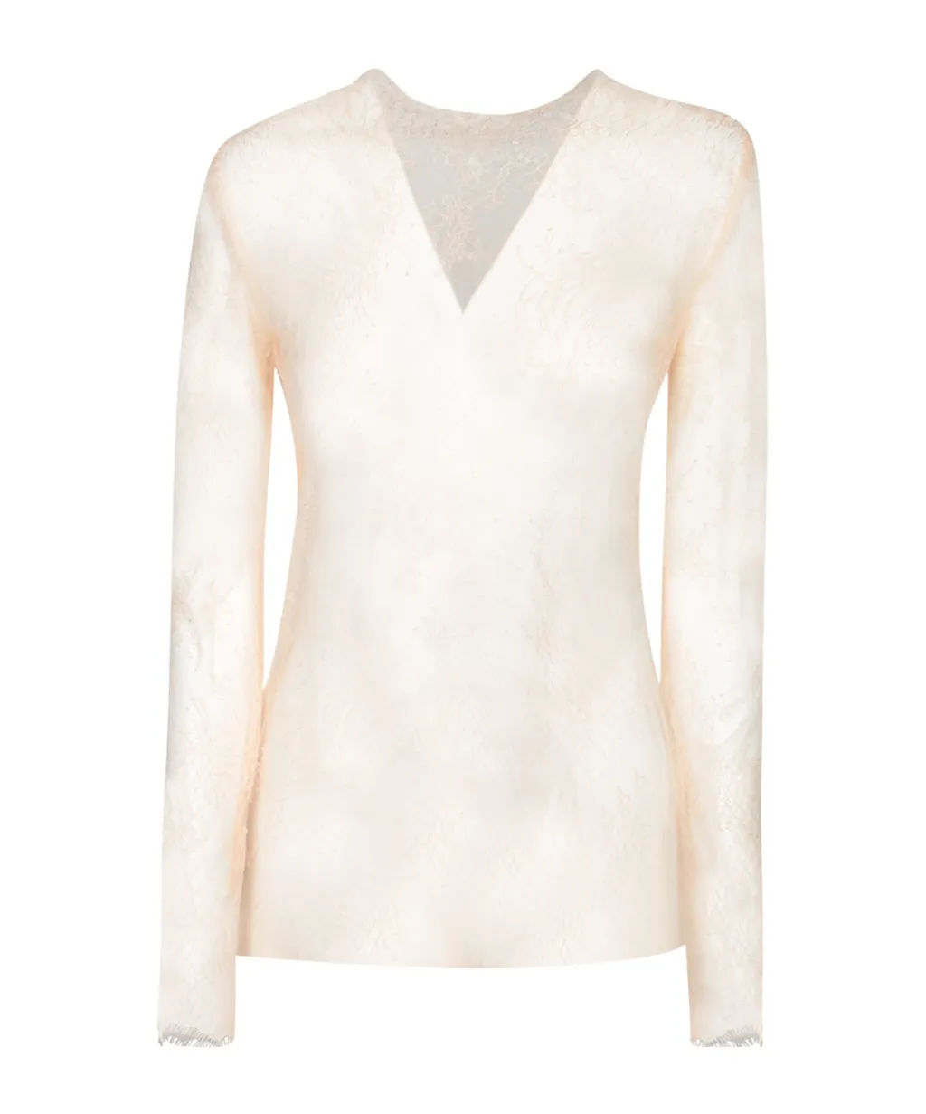 Long Sleeves V-Neck Lace Top