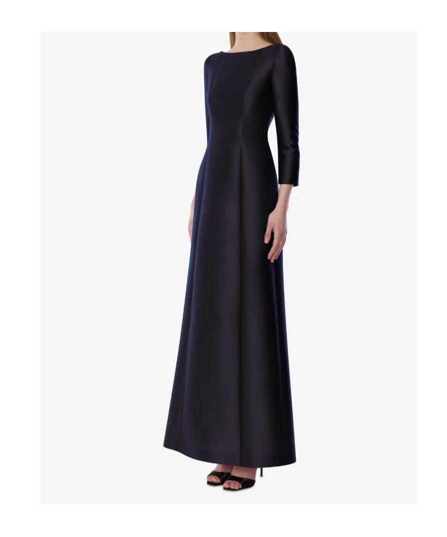 Long-Sleeved Mikado Evening Dress