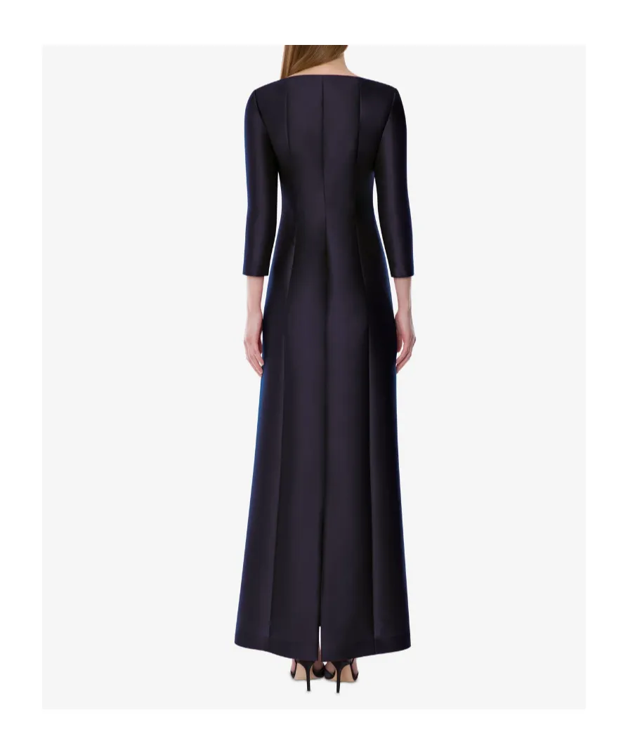 Long-Sleeved Mikado Evening Dress