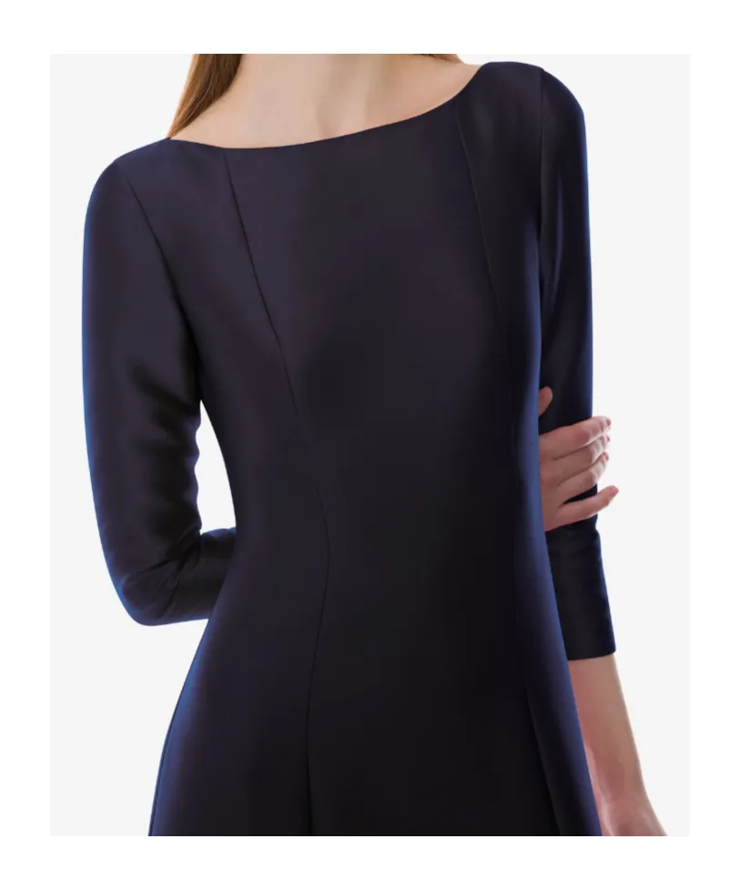 Long-Sleeved Mikado Evening Dress