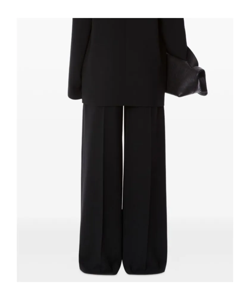 High-Waisted Wide-Leg Pleated Trousers
