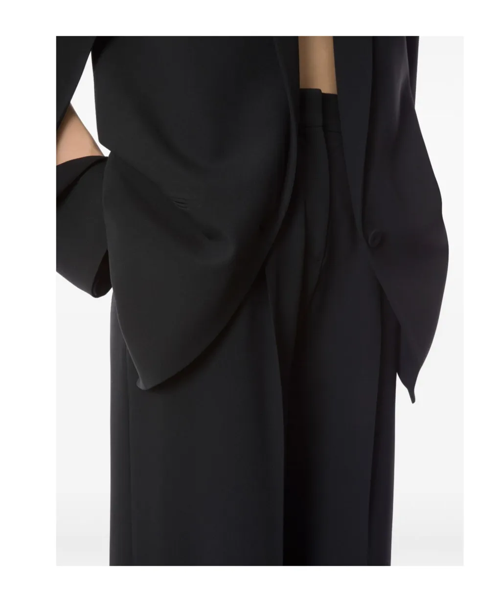 High-Waisted Wide-Leg Pleated Trousers