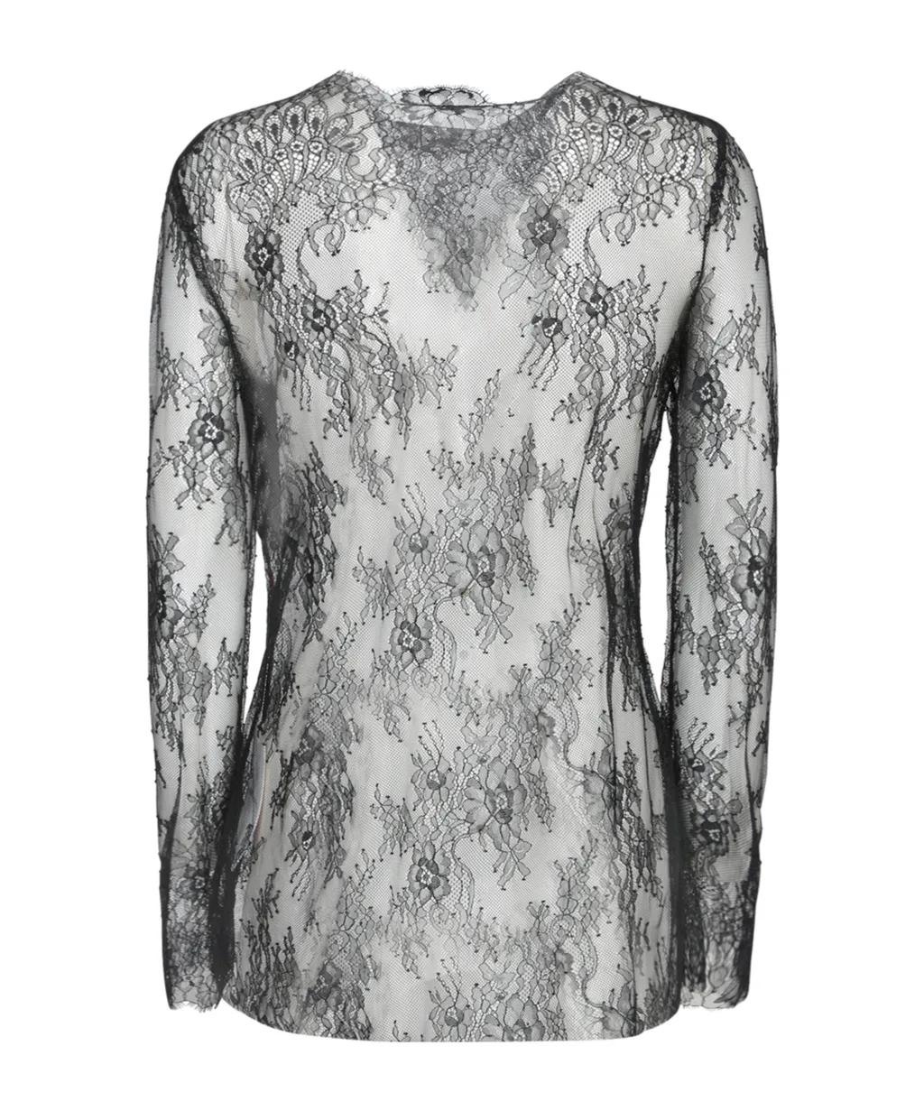 Long-Sleeved Lace T-Shirt