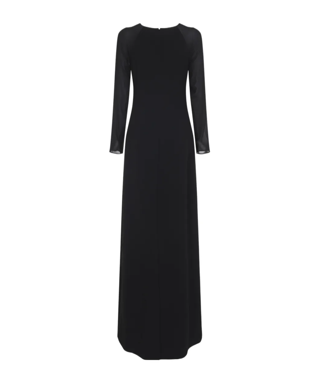 Sheer Sleeved Cardy Long Dress