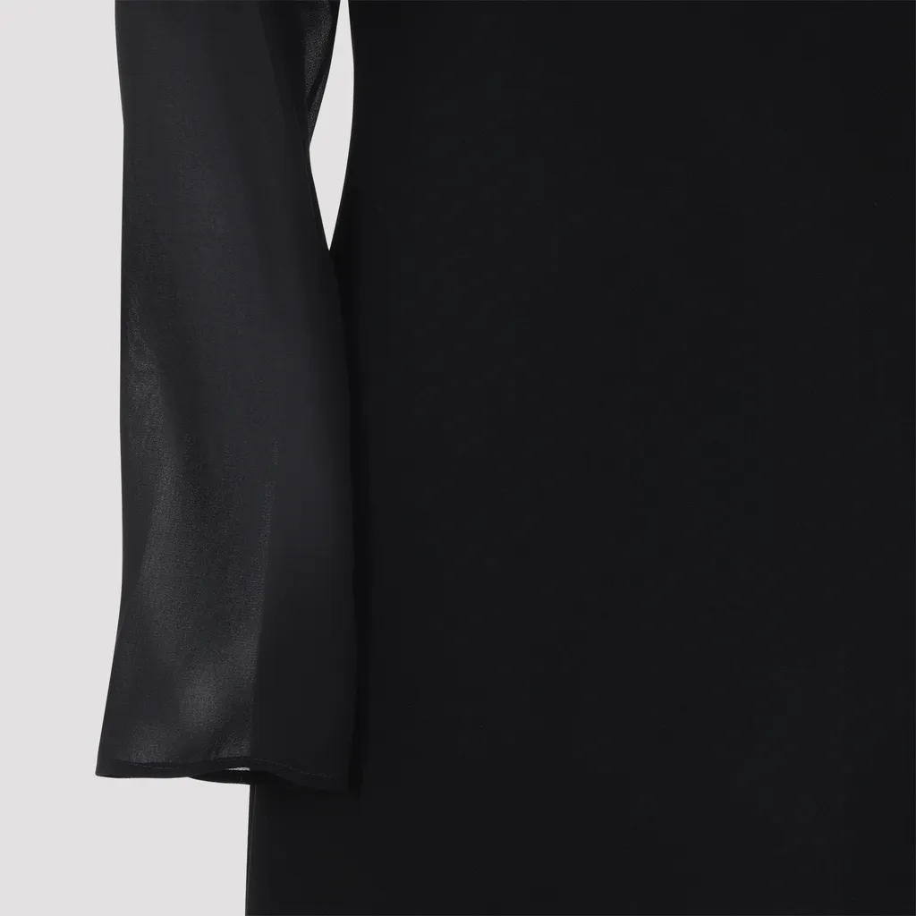 Sheer Sleeved Cardy Long Dress