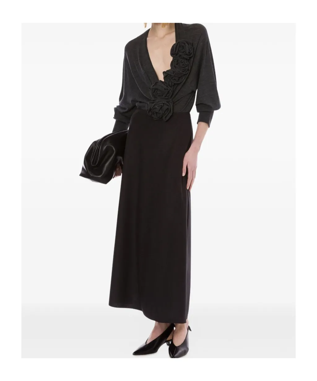 High Waist Pleated Midi Skirt