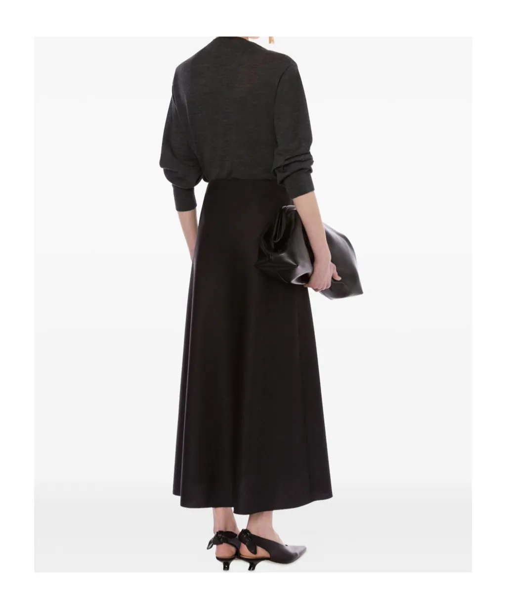 High Waist Pleated Midi Skirt