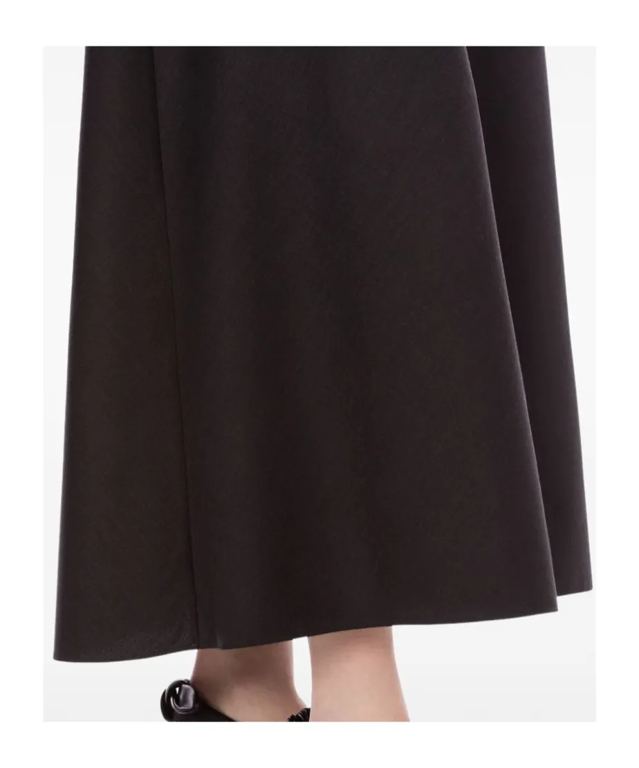 High Waist Pleated Midi Skirt