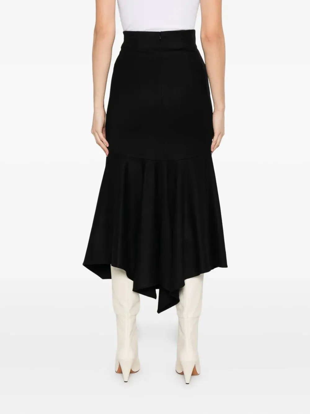 Asymmetric Ruffled Skirt