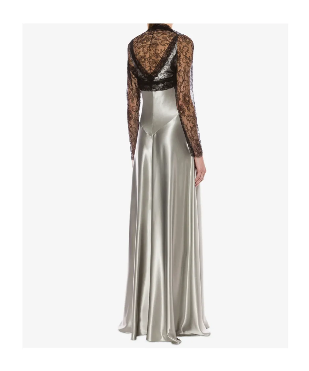 Lace-Sleeved Maxi Dress