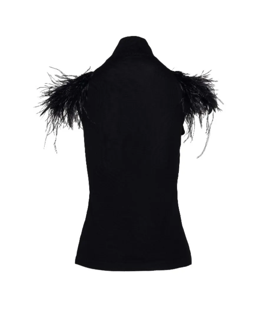 Feather-Piping Blouse