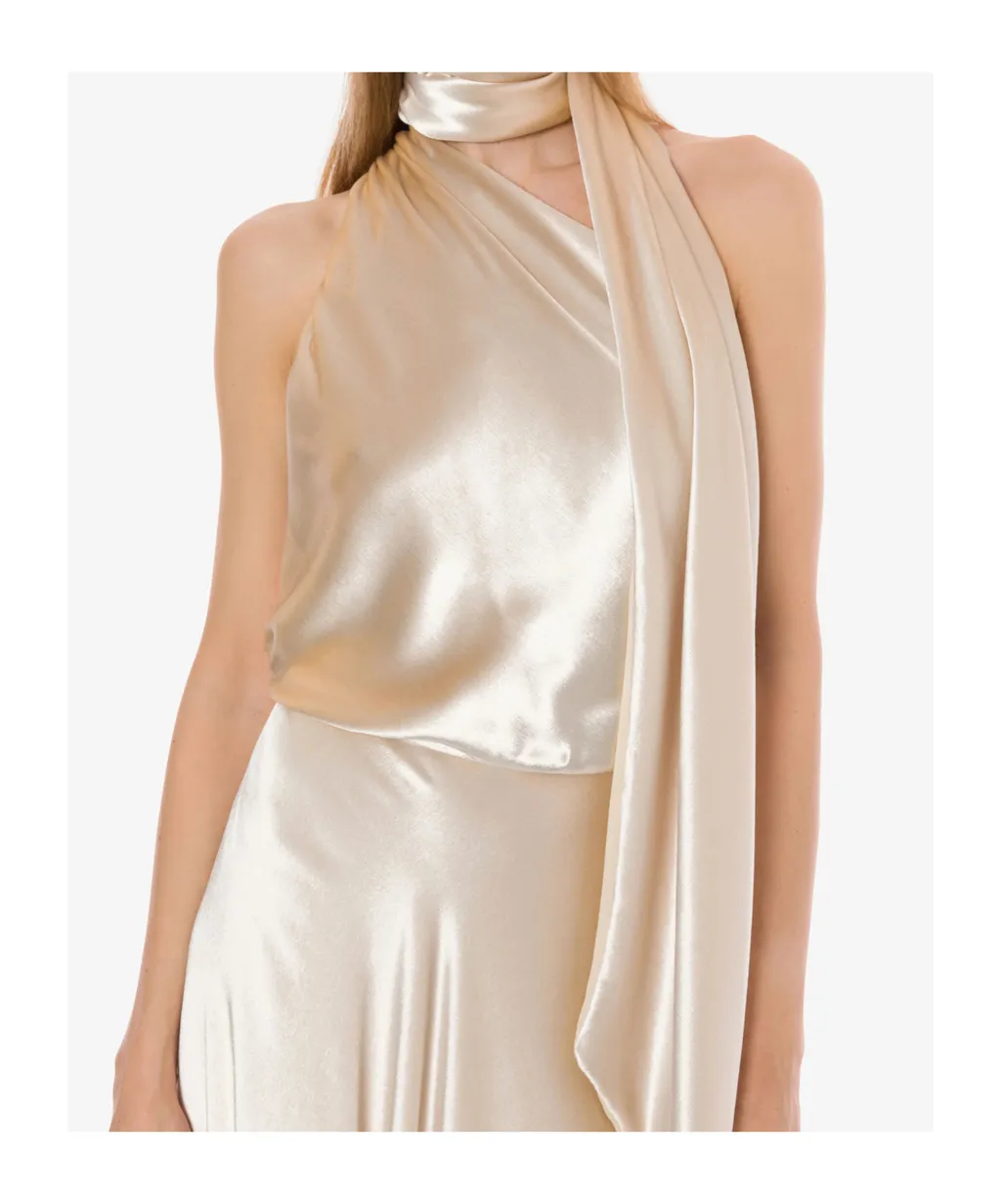 Glossy Velvet One-Shoulder Dress