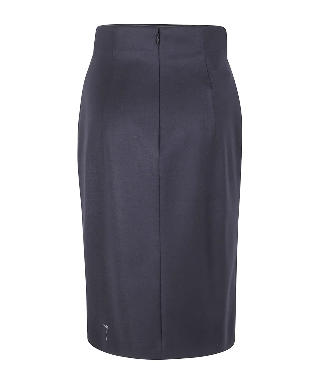 Wool-Blend Pencil Skirt