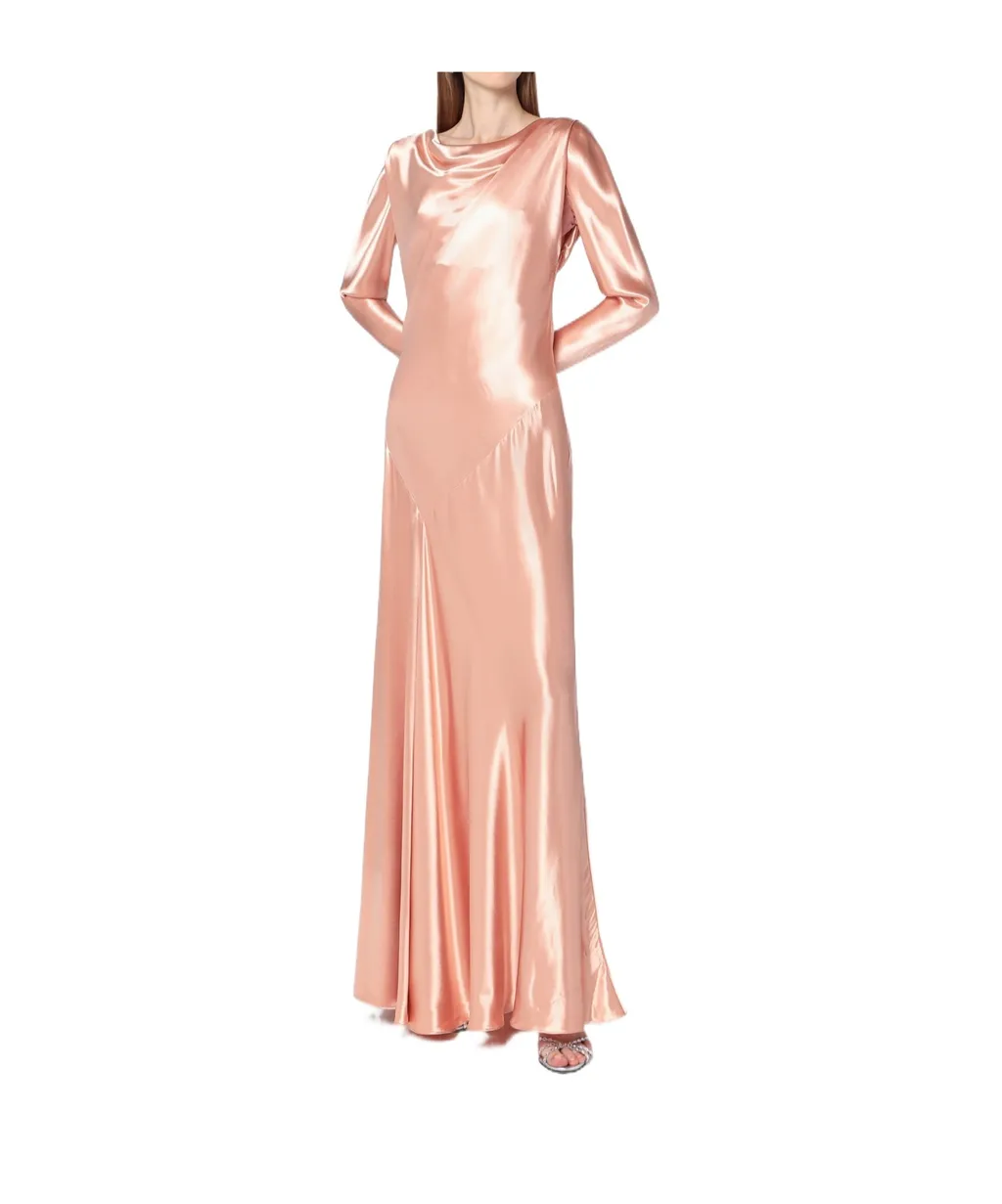 Cowl-Neck Satin Maxi Dress