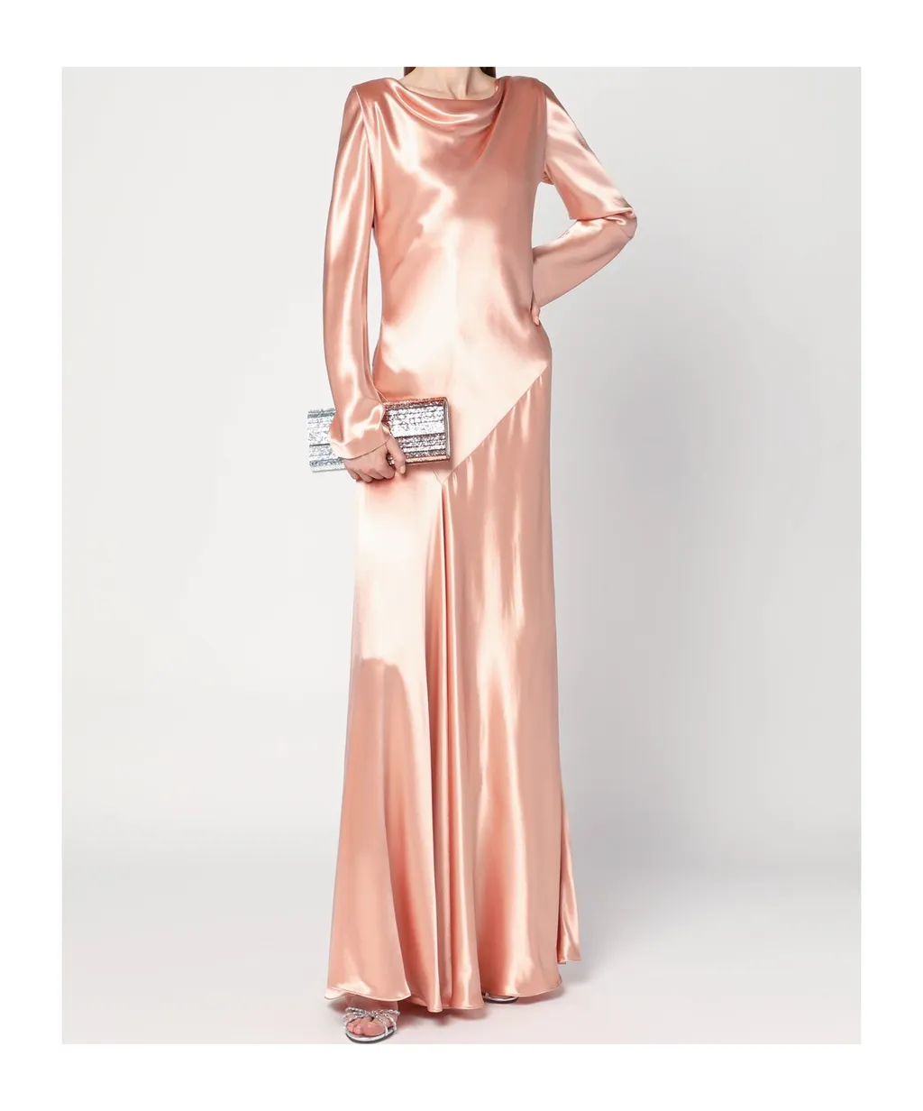 Cowl-Neck Satin Maxi Dress